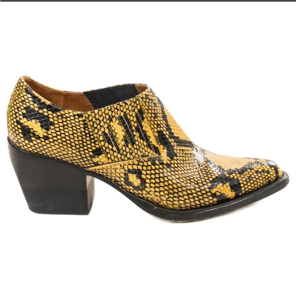 CHLOE Rylee Snake-Effect Leather Ankle Boots Size 38.5.